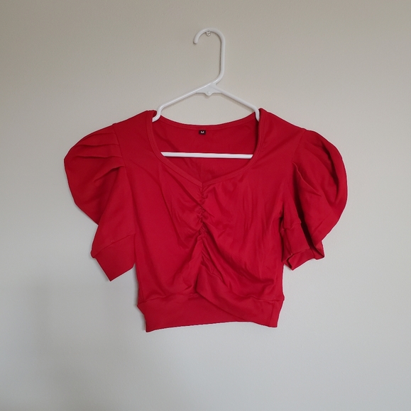 NWOT Red Indian Saree Blouse Top - Picture 3 of 4